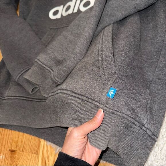 Bundle 2 Men’s Medium Adidas Logo Hoodie and Crewneck Pullover - grey color - Picture 4 of 9